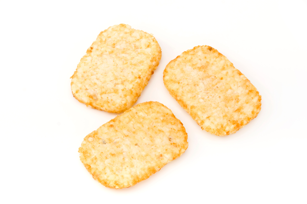 Convenient frozen hash browns, perfect for quick meals.